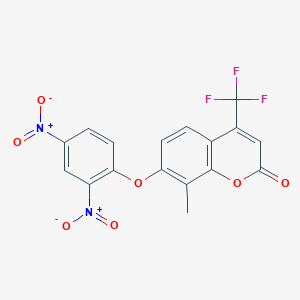 7-(2,4-dinitrophenoxy)-8-methyl-4-(trifluoromethyl)-2H-chromen-2-one