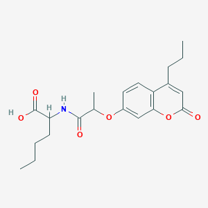 molecular formula C21H27NO6 B11147089 N-{2-[(2-oxo-4-propyl-2H-chromen-7-yl)oxy]propanoyl}norleucine 