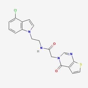 N-[2-(4-chloro-1H-indol-1-yl)ethyl]-2-(4-oxothieno[2,3-d]pyrimidin-3(4H)-yl)acetamide