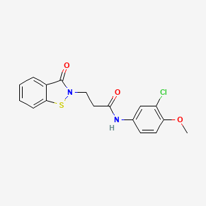 molecular formula C17H15ClN2O3S B11147098 N-(3-chloro-4-methoxyphenyl)-3-(3-oxo-1,2-benzothiazol-2(3H)-yl)propanamide 