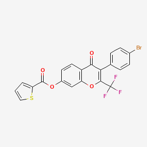 3-(4-bromophenyl)-4-oxo-2-(trifluoromethyl)-4H-chromen-7-yl 2-thiophenecarboxylate