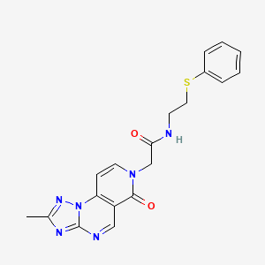 molecular formula C19H18N6O2S B11147120 2-(2-methyl-6-oxopyrido[3,4-e][1,2,4]triazolo[1,5-a]pyrimidin-7(6H)-yl)-N-[2-(phenylsulfanyl)ethyl]acetamide 