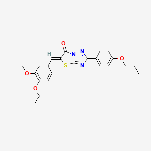 molecular formula C24H25N3O4S B11147134 (5Z)-5-(3,4-diethoxybenzylidene)-2-(4-propoxyphenyl)[1,3]thiazolo[3,2-b][1,2,4]triazol-6(5H)-one 