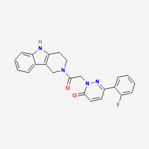 molecular formula C23H19FN4O2 B11147143 6-(2-fluorophenyl)-2-[2-oxo-2-(1,3,4,5-tetrahydro-2H-pyrido[4,3-b]indol-2-yl)ethyl]-3(2H)-pyridazinone 