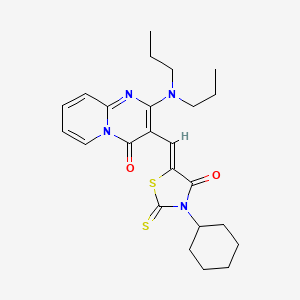 3-[(Z)-(3-cyclohexyl-4-oxo-2-thioxo-1,3-thiazolidin-5-ylidene)methyl]-2-(dipropylamino)-4H-pyrido[1,2-a]pyrimidin-4-one