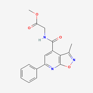 molecular formula C17H15N3O4 B11147170 Methyl 2-{[(3-methyl-6-phenylisoxazolo[5,4-b]pyridin-4-yl)carbonyl]amino}acetate 