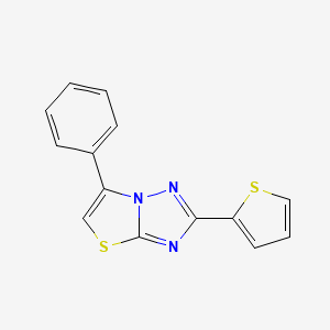 molecular formula C14H9N3S2 B11147173 6-Phenyl-2-(thiophen-2-yl)[1,3]thiazolo[3,2-b][1,2,4]triazole 