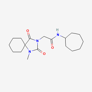 N~1~-cycloheptyl-2-(1-methyl-2,4-dioxo-1,3-diazaspiro[4.5]dec-3-yl)acetamide