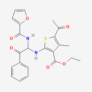 molecular formula C23H22N2O6S B11147186 Ethyl 5-acetyl-2-({1-[(furan-2-ylcarbonyl)amino]-2-oxo-2-phenylethyl}amino)-4-methylthiophene-3-carboxylate 