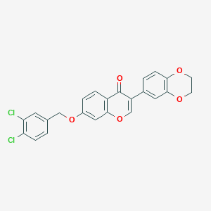 molecular formula C24H16Cl2O5 B11147190 7-[(3,4-dichlorobenzyl)oxy]-3-(2,3-dihydro-1,4-benzodioxin-6-yl)-4H-chromen-4-one 