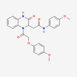 2-{1-[2-(4-methoxyphenoxy)acetyl]-3-oxo-1,2,3,4-tetrahydroquinoxalin-2-yl}-N-(4-methoxyphenyl)acetamide