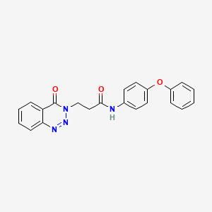 molecular formula C22H18N4O3 B11147196 3-(4-oxo-1,2,3-benzotriazin-3(4H)-yl)-N-(4-phenoxyphenyl)propanamide 