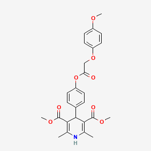 Dimethyl 4-(4-{[(4-methoxyphenoxy)acetyl]oxy}phenyl)-2,6-dimethyl-1,4-dihydropyridine-3,5-dicarboxylate