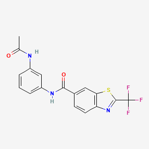 molecular formula C17H12F3N3O2S B11147199 N-[3-(acetylamino)phenyl]-2-(trifluoromethyl)-1,3-benzothiazole-6-carboxamide 