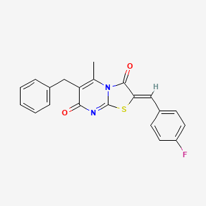 (2Z)-6-benzyl-2-(4-fluorobenzylidene)-5-methyl-7H-[1,3]thiazolo[3,2-a]pyrimidine-3,7(2H)-dione