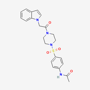 molecular formula C22H24N4O4S B11147221 N-(4-{[4-(1H-indol-1-ylacetyl)piperazin-1-yl]sulfonyl}phenyl)acetamide 