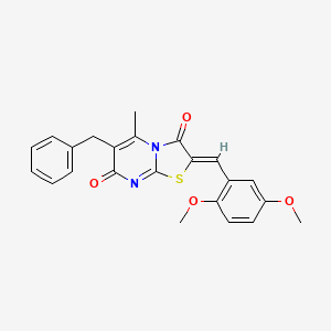 (2Z)-6-benzyl-2-(2,5-dimethoxybenzylidene)-5-methyl-7H-[1,3]thiazolo[3,2-a]pyrimidine-3,7(2H)-dione