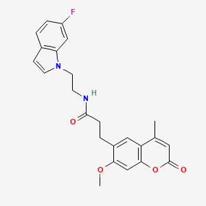 N-[2-(6-fluoro-1H-indol-1-yl)ethyl]-3-(7-methoxy-4-methyl-2-oxo-2H-chromen-6-yl)propanamide