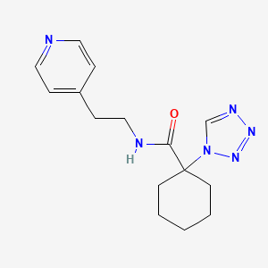 molecular formula C15H20N6O B11147233 N-[2-(4-pyridyl)ethyl]-1-(1H-1,2,3,4-tetraazol-1-yl)-1-cyclohexanecarboxamide 