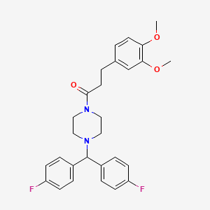 1-{4-[Bis(4-fluorophenyl)methyl]piperazino}-3-(3,4-dimethoxyphenyl)-1-propanone