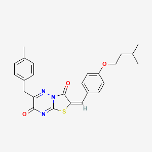 (2E)-6-(4-methylbenzyl)-2-[4-(3-methylbutoxy)benzylidene]-7H-[1,3]thiazolo[3,2-b][1,2,4]triazine-3,7(2H)-dione