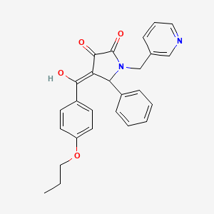 molecular formula C26H24N2O4 B11147281 3-hydroxy-5-phenyl-4-[(4-propoxyphenyl)carbonyl]-1-(pyridin-3-ylmethyl)-1,5-dihydro-2H-pyrrol-2-one 