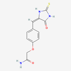 2-{4-[(E)-(5-oxo-2-thioxoimidazolidin-4-ylidene)methyl]phenoxy}acetamide