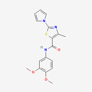 molecular formula C17H17N3O3S B11147308 N-(3,4-dimethoxyphenyl)-4-methyl-2-(1H-pyrrol-1-yl)-1,3-thiazole-5-carboxamide 