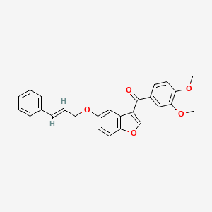 (3,4-dimethoxyphenyl)(5-{[(2E)-3-phenylprop-2-en-1-yl]oxy}-1-benzofuran-3-yl)methanone