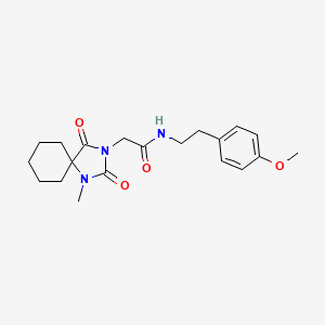 molecular formula C20H27N3O4 B11147324 N~1~-(4-methoxyphenethyl)-2-(1-methyl-2,4-dioxo-1,3-diazaspiro[4.5]dec-3-yl)acetamide 