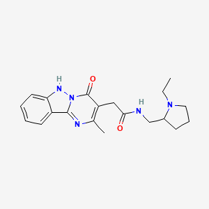 N-[(1-ethylpyrrolidin-2-yl)methyl]-2-(2-methyl-4-oxo-1,4-dihydropyrimido[1,2-b]indazol-3-yl)acetamide