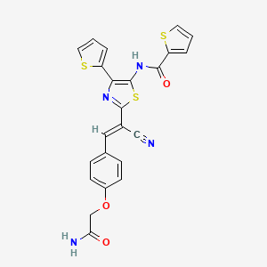 N-[2-{(E)-2-[4-(2-amino-2-oxoethoxy)phenyl]-1-cyanoethenyl}-4-(thiophen-2-yl)-1,3-thiazol-5-yl]thiophene-2-carboxamide