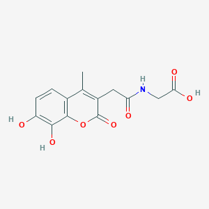 molecular formula C14H13NO7 B11147392 N-[(7,8-dihydroxy-4-methyl-2-oxo-2H-chromen-3-yl)acetyl]glycine 