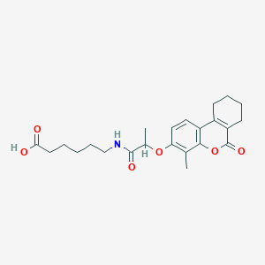 6-({2-[(4-methyl-6-oxo-7,8,9,10-tetrahydro-6H-benzo[c]chromen-3-yl)oxy]propanoyl}amino)hexanoic acid