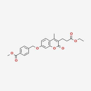 molecular formula C24H24O7 B11147416 methyl 4-({[3-(3-ethoxy-3-oxopropyl)-4-methyl-2-oxo-2H-chromen-7-yl]oxy}methyl)benzoate 