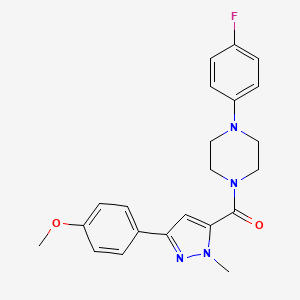 molecular formula C22H23FN4O2 B11147423 [4-(4-fluorophenyl)piperazino][3-(4-methoxyphenyl)-1-methyl-1H-pyrazol-5-yl]methanone 