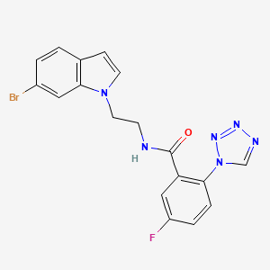 molecular formula C18H14BrFN6O B11147437 N-[2-(6-bromo-1H-indol-1-yl)ethyl]-5-fluoro-2-(1H-1,2,3,4-tetraazol-1-yl)benzamide 