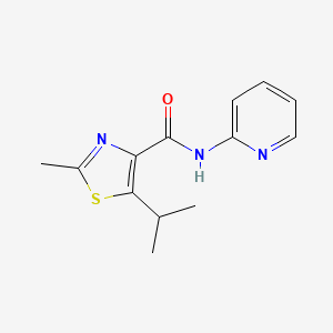 molecular formula C13H15N3OS B11147442 5-isopropyl-2-methyl-N-(2-pyridyl)-1,3-thiazole-4-carboxamide 