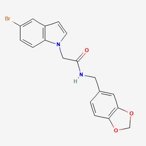 N-(1,3-benzodioxol-5-ylmethyl)-2-(5-bromo-1H-indol-1-yl)acetamide