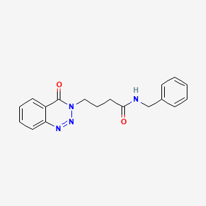 molecular formula C18H18N4O2 B11147461 N-benzyl-4-(4-oxo-1,2,3-benzotriazin-3(4H)-yl)butanamide 