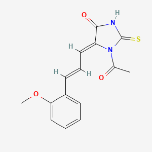 molecular formula C15H14N2O3S B11147476 (5Z)-1-acetyl-5-[(2E)-3-(2-methoxyphenyl)prop-2-en-1-ylidene]-2-thioxoimidazolidin-4-one 