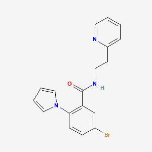 molecular formula C18H16BrN3O B11147482 5-bromo-N-[2-(2-pyridyl)ethyl]-2-(1H-pyrrol-1-yl)benzamide 