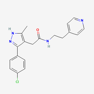 2-[5-(4-chlorophenyl)-3-methyl-1H-pyrazol-4-yl]-N-[2-(pyridin-4-yl)ethyl]acetamide