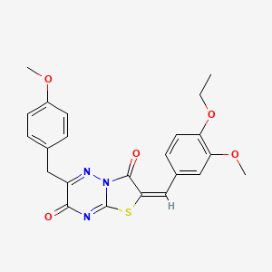 (2E)-2-(4-ethoxy-3-methoxybenzylidene)-6-(4-methoxybenzyl)-7H-[1,3]thiazolo[3,2-b][1,2,4]triazine-3,7(2H)-dione