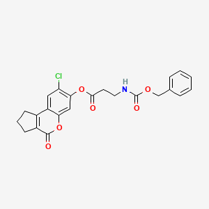 (8-chloro-4-oxo-2,3-dihydro-1H-cyclopenta[c]chromen-7-yl) 3-(phenylmethoxycarbonylamino)propanoate