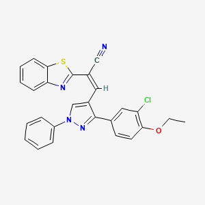 (2Z)-2-(1,3-benzothiazol-2-yl)-3-[3-(3-chloro-4-ethoxyphenyl)-1-phenyl-1H-pyrazol-4-yl]prop-2-enenitrile