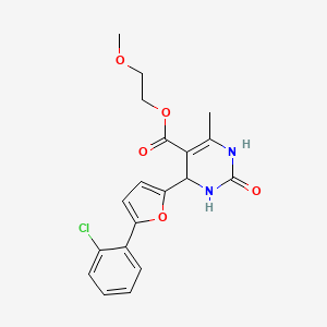 2-Methoxyethyl 4-[5-(2-chlorophenyl)furan-2-yl]-6-methyl-2-oxo-1,2,3,4-tetrahydropyrimidine-5-carboxylate