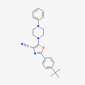 2-(4-Tert-butylphenyl)-5-(4-phenylpiperazin-1-yl)-1,3-oxazole-4-carbonitrile