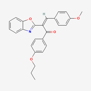 (2Z)-2-(1,3-benzoxazol-2-yl)-3-(4-methoxyphenyl)-1-(4-propoxyphenyl)prop-2-en-1-one