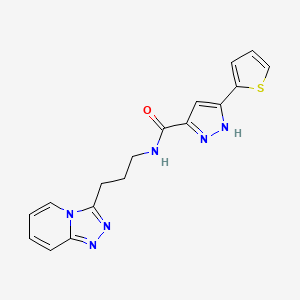 molecular formula C17H16N6OS B11147528 5-(2-thienyl)-N~3~-(3-[1,2,4]triazolo[4,3-a]pyridin-3-ylpropyl)-1H-pyrazole-3-carboxamide 